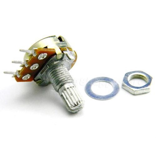 B10k ohm linear taper rotary potentiometer panel pot 15mm shaft nuts washer hysg for sale