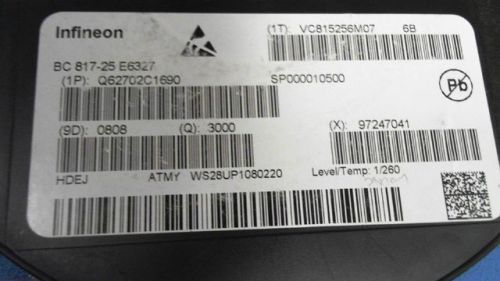 1675-PCS NPN AF 45V INFINEON BC 817-25 E6327 81725E6327 BC81725E6327