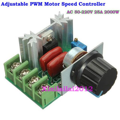 Ac 50-220v 25a 2000w adjustable pwm motor speed controller voltage regulator hot for sale