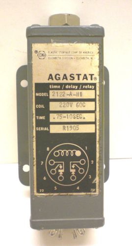 Military Timing Relay, Agastat Model 2122-A-HI, 220V, 60 Hz., .75-10 Seconds.USA