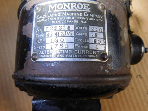 Vintage Monroe 220 Volt A/C Electric Fan Motor