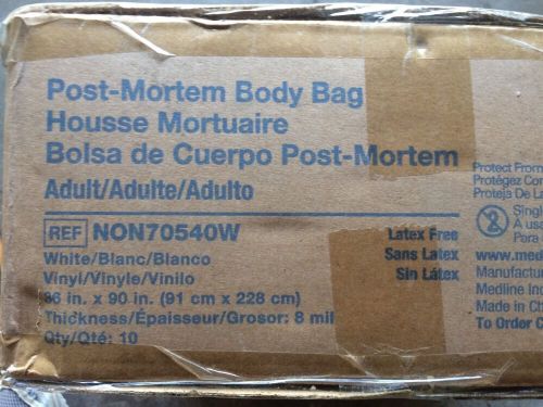 Body Bags 36&#034;x90&#034; 8mil Unopened Box Of 10  Medline, NON70540W