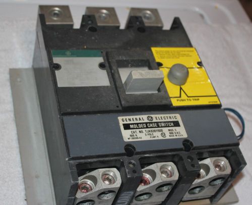 General electric molded case switch cat# tjk636y600 600 amp very good condition for sale