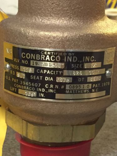 1 1/4&#034; x 1 1/4&#034; 19-501-30  hi pressure safety valve air conbraco nos for sale