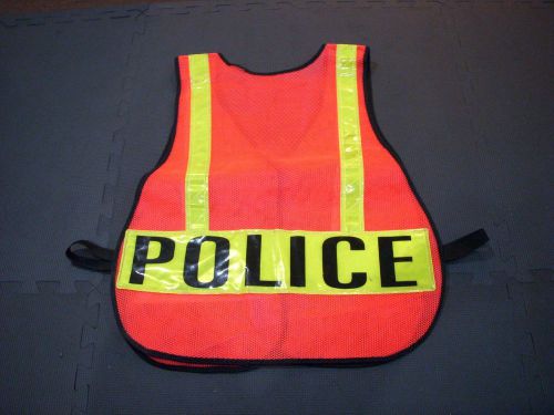 Police Department Deluxe Orange Reflective Traffic Control Safety Vest