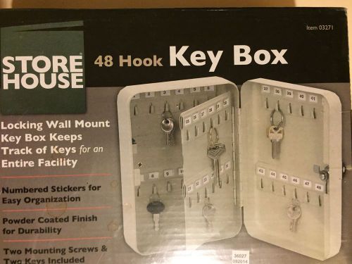NEW 48 HOOK STEEL KEY BOX STORAGE W/ LOCK WALL MOUNTABLE