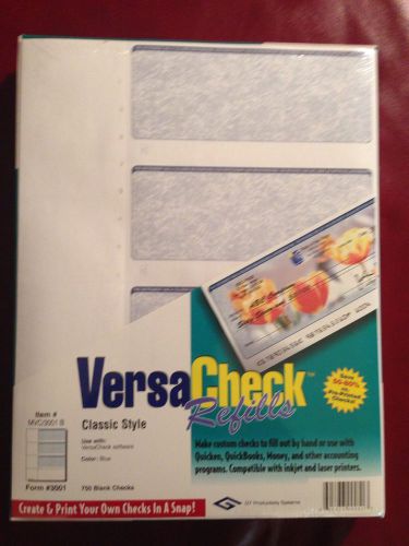 Versa Check Refills Blue Classic Style Form #3001  750 checks VersaCheck