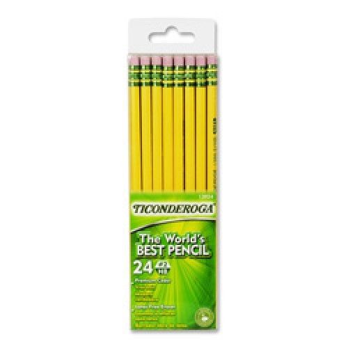Wood-Cased #2 Pencils, Box Of 24, Yellow Back 2 School Student Supplies