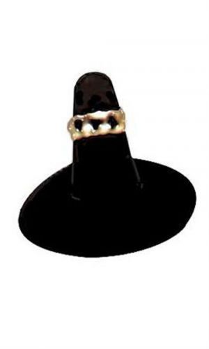 10 Pc Round Based Black Velvet Single Finger Ring Displays 2&#034;L x 2&#034;W x 1 1/4H