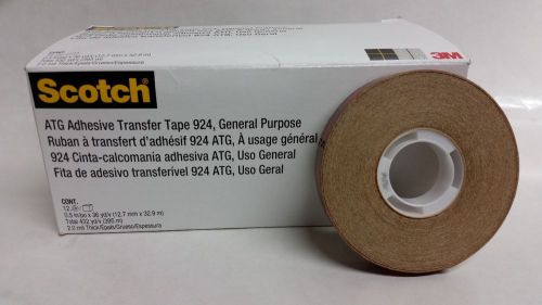 3m 924 1/2 in x 36yds atg adhesive transfer tape 2.0 mil carton of 12 rolls for sale