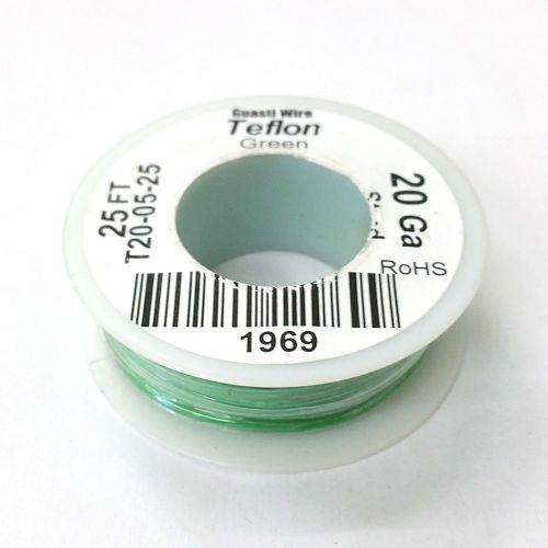 NEW 20AWG GREEN Teflon Insulated Stranded 600 Volt Hook-Up Wire 25 Foot Roll