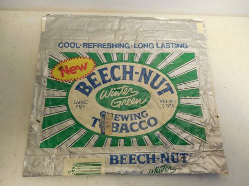 BEECH-NUT WINTER GREEN CHEWING TOBACCO WRAPPER. ME1
