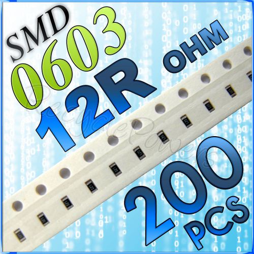 200 12R ohm ohms SMD 0603 Chip Resistors Surface Mount watts (+/-)5%