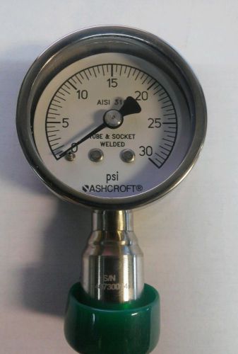 25-1032S-15L-30 Pressure Gauge, Sanitary, 2 1/2 In, 30 Psi