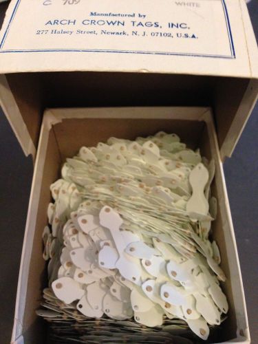 Box of Arch Crown Button-Fast Jewelry tags new in box - White C709