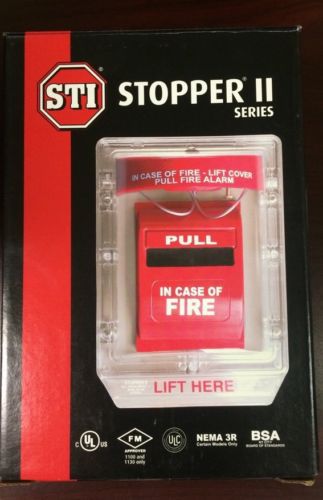 New sti sti-1100 fire alarm pull station cover and mount&amp;screws ,stopper ii for sale