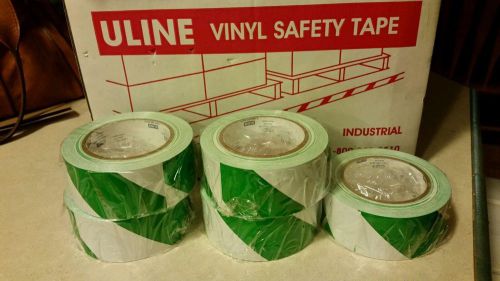 Uline industrial vinyl safety tape - 2&#034; x 36 yds, green/white for sale