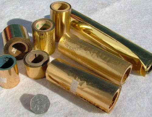 8 x rolls of vintage gold gilding embossing stamping gold leaf foil for sale