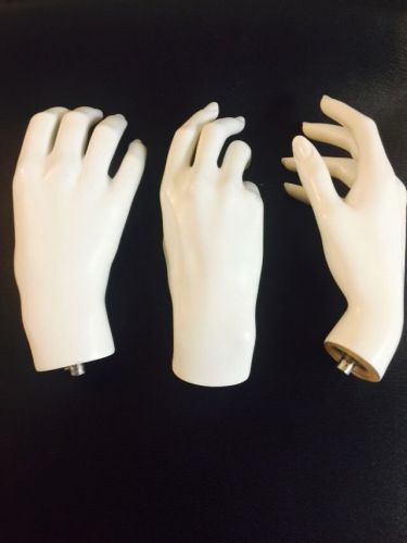 3 Female White Mannequin RIGHT HANDS By Fusion Specialties Inc