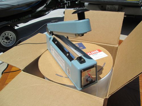 Uline impulse sealer model h-161 8&#034; table top with cutter and full bos o bags !! for sale