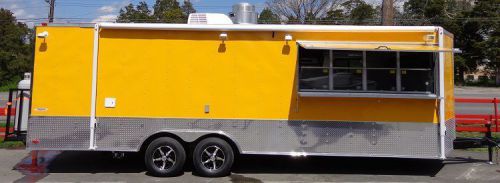 Concession Trailer 8.5&#039;x24&#039; BBQ Smoker Food Event Catering (Yellow)