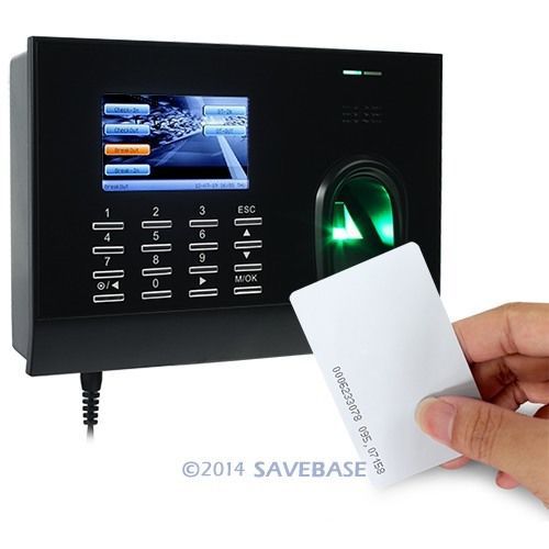 Biometric fingerprint and id card employee attendance time clock with tcp/ip new for sale