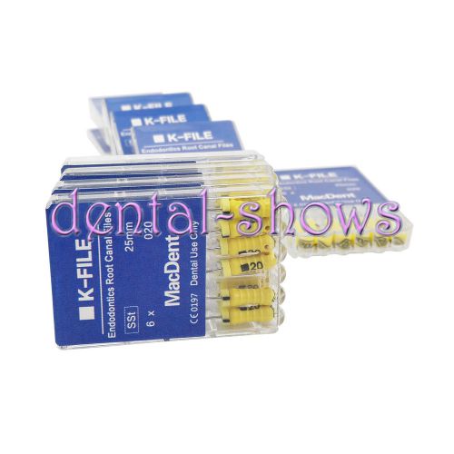 5 Sets MacDent Dental Endodontics Root Canal Hand Use K-File 020 25MM 100% D-Ss
