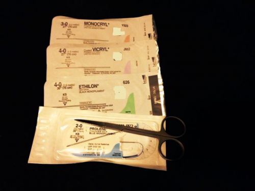 Beginning Straight Needle Student Practice Suture 4 Pack &amp; Instructions