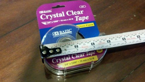 3 x rolls clear tape glossy finish with dispensers