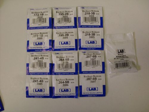 Kwikset original keying pins by Lab lot of 7 packs #1-7 bottom