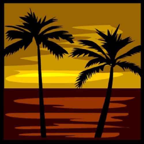 30 Custom Tropical Sundown Art Personalized Address Labels