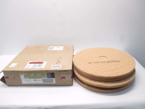 New 3m 3400 set of 5 20in tan burnish pads 1500-3000rpm d514531 for sale