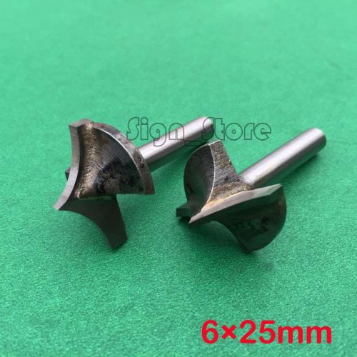 2pc Carbide CNC Wood Working Acrylic MDF Carving Engraving Router Bits 6mm *25mm