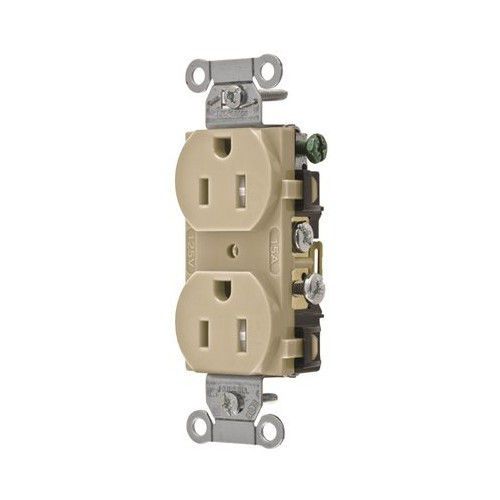 Hubbell CR15ITR Hubbell Grade Tamper Resistant Duplex Receptacle, 15 Amp, Ivory