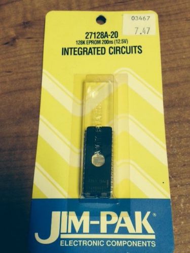 128K Eprom 200ns (12.5V) Integrated Circuit - Jim-Pak 27128A-20 - NEW