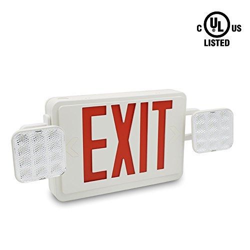 UL-Listed Single/Double Face LED Emergency EXIT Sign with 2 Head Lights and
