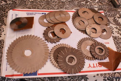 MACHINIST MILL LATHE LOT OF 22 SAW BLADE CUTTERS,11 NEW, 11 USED,SEE DETAILS