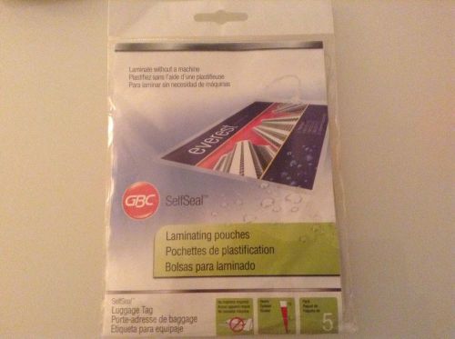 GBC Self Seal Luggage Tag Laminating pouches Pack 5