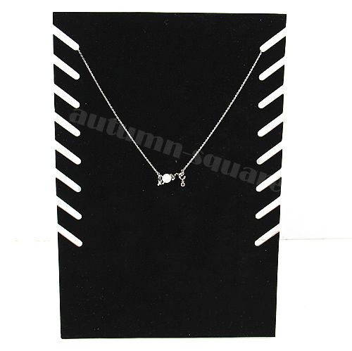 Handy Black Square Velvet Necklaces Holder Show Case Display Stand Jewelry Base
