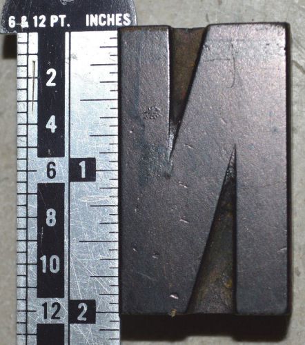 Vintage / Antique Letterpress Wood Printer&#039;s Type, N, 2&#034; tall, 12 line