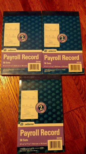 Adams Employee Payroll Record Book - D4740