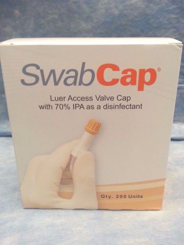 Excelsior swabcap luer access valve cap with 70% ipa bx 200 scxt3-200 for sale