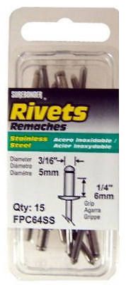 FPC CORPORATION 15-Pack Medium Stainless-Steel Rivets