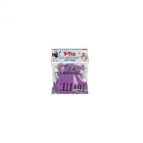 Y-tex large cattle ear tags purple numbered 176-200 for sale