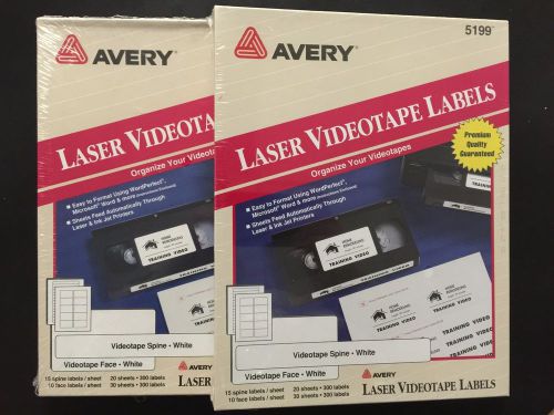 Two (2) New Packs Avery 5199 Laser Video Tape Labels - Auction + Free Ship
