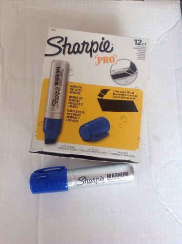 Sharpie magnum 44 jumbo permanent blue markers, 44003, pack of 12 for sale