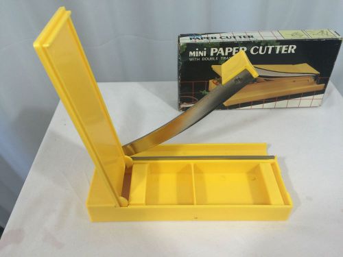 Mini Paper Cutter Yellow with Hidden Double Tray