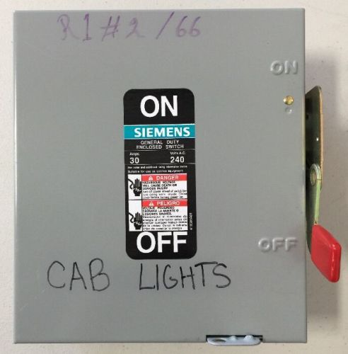Siemens GF321N 240 General Duty Enclosed Switch 30 Amp 240 Volts