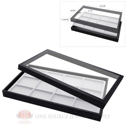 (1) Acrylic Top Display Case &amp; (1) 12 Compartmented White  Insert Organizer