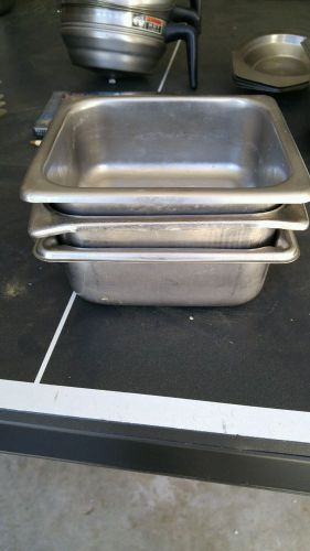 3 Vollrath stainless steel 2 inch sixth pan
